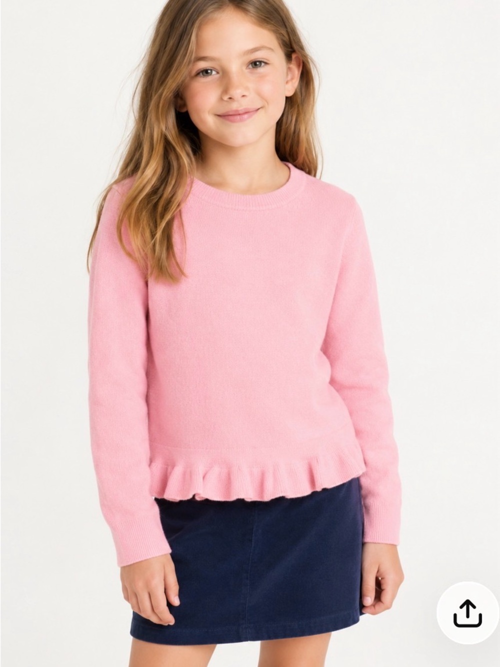 J. Crew girls pink Lux hem knit sweater size 6-7